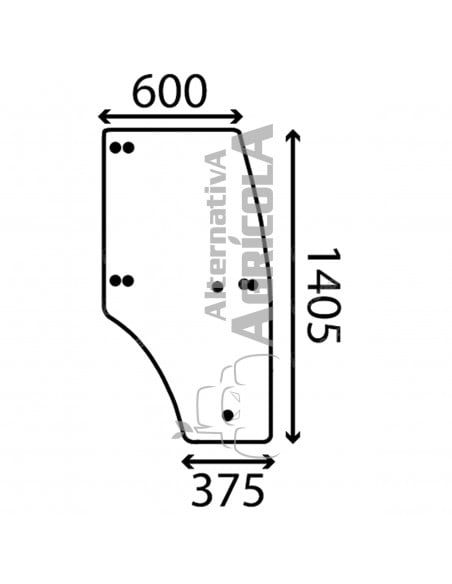 CRISTAL DE PUERTA DERECHO - ABOMBADO - TINTADO