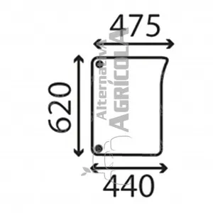 Cristal Delantero Inferior Derecho Tractor John Deere L151753