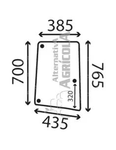 Cristal lateral Derecho Abatible para Tractores John Deere L113305