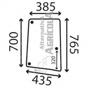 Cristal lateral Derecho Abatible para Tractores John Deere L113305