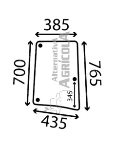 Cristal Lateral Derecho Fijo / Abatible para Tractores John Deere L78538