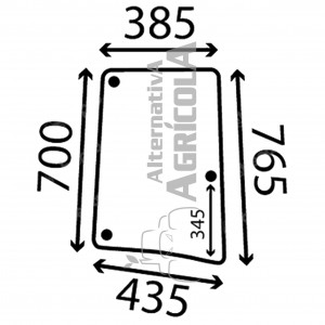 Cristal Lateral Derecho Fijo / Abatible para Tractores John Deere L78538