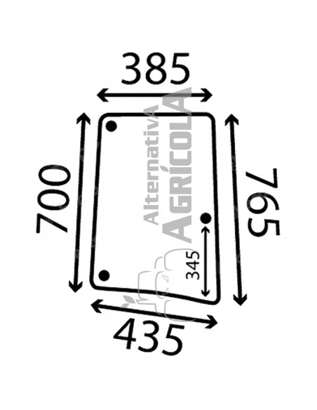 Cristal Lateral Derecho Fijo / Abatible para Tractores John Deere L78538