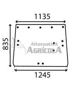 Cristal Trasero John Deere con Cabina SG2 de 5 Agujeros en la Parte Superior L36606