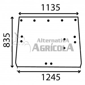 Cristal Trasero John Deere con Cabina SG2 de 5 Agujeros en la Parte Superior L36606