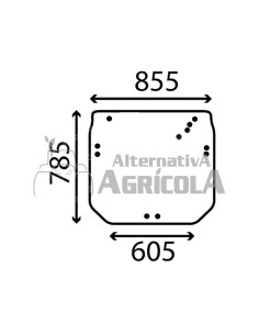 Cristal Trasero para Tractores John Deere R206835