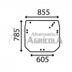 Cristal Trasero para Tractores John Deere R206835