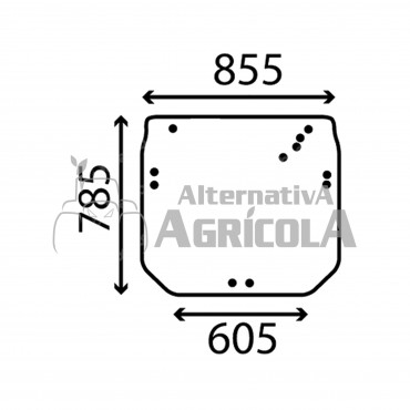 Cristal Trasero para Tractores John Deere R206835