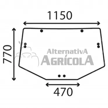 Cristal trasero superior Tractor John Deere varias series
