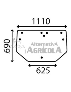Cristal trasero superior Tractores John Deere ER047315