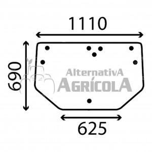 Cristal trasero superior Tractores John Deere ER047315