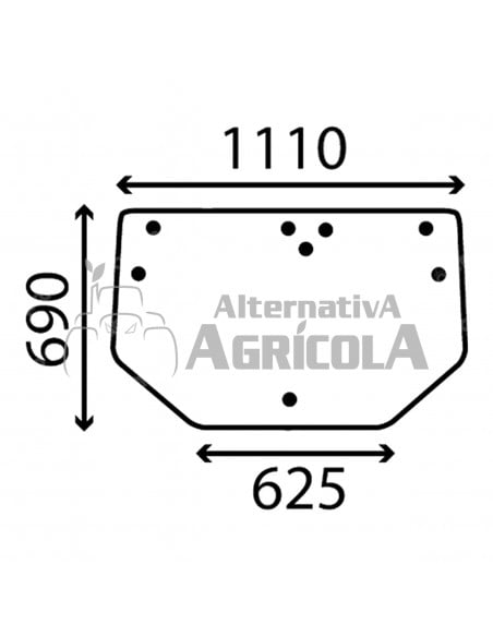 Cristal trasero superior Tractores John Deere ER047315