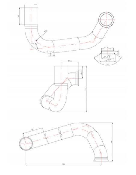Codo de Escape Tractores John Deere 6200, 6300, 6400, 6500, 6205, 6405, 6110, 6210, 6310, 6410 y 6510
