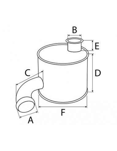 Silencioso de escape Ø 84,2 mm - L 393 mm