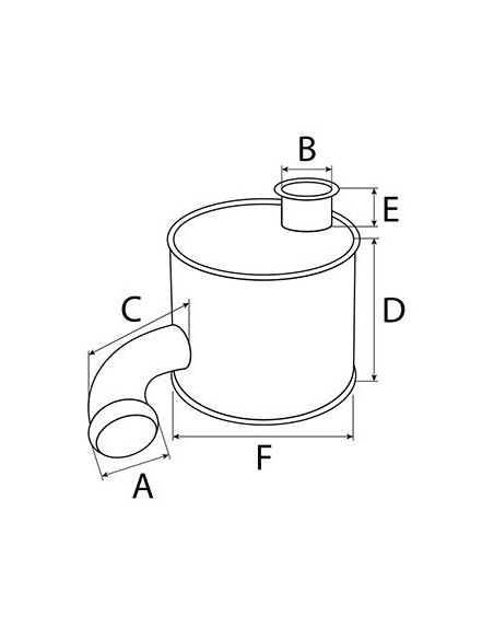 Silencioso de escape Ø 84,2 mm - L 393 mm