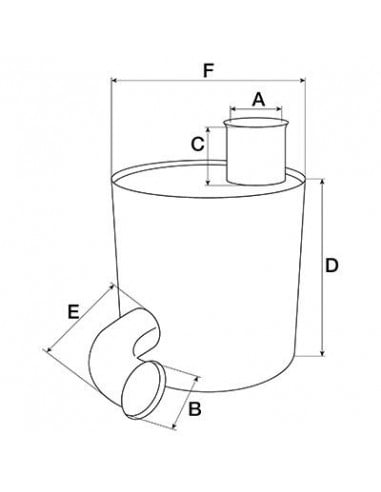 Silencioso de escape Ø 60 mm - L 395 mm AL113911