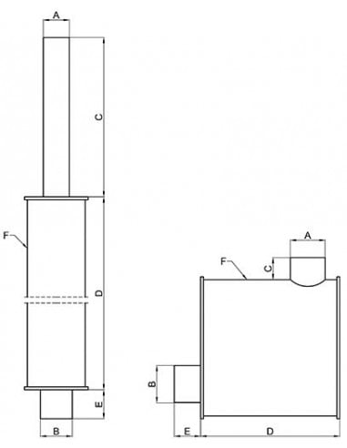 Silencioso Tractor John Deere S-6000/10 salida a la Izda. (sin turbo)