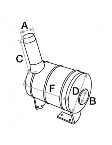 Silencioso adaptable Tractor John Deere 3140-3650 (con turbo)