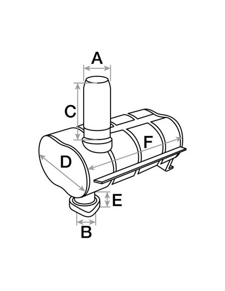 Silencioso de escape adaptable John Deere series 40 y 50 (comprobar modelos) - Ø 52 mm y L 375 mm