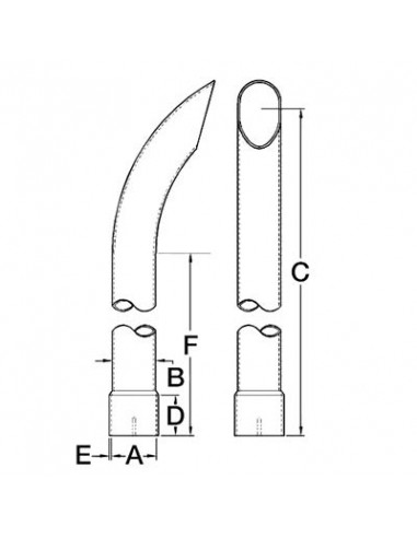Tubo de Escape para Tractores John Deere con sistema Deluxe Serie 6020, 6030, 7020 y 7030