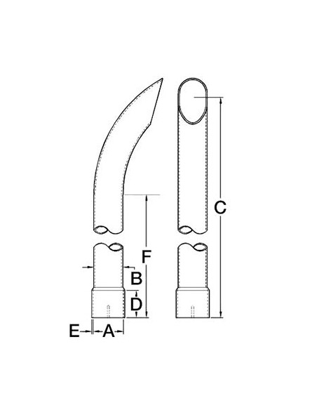 Tubo de Escape para Tractores John Deere con sistema Deluxe Serie 6020, 6030, 7020 y 7030