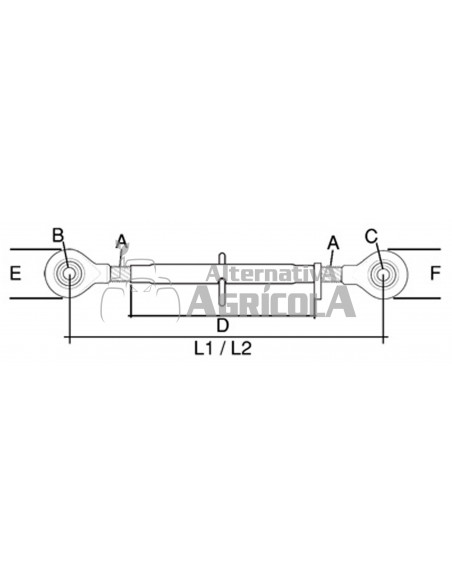 Tercer punto tractotes John Deere 540-760mm