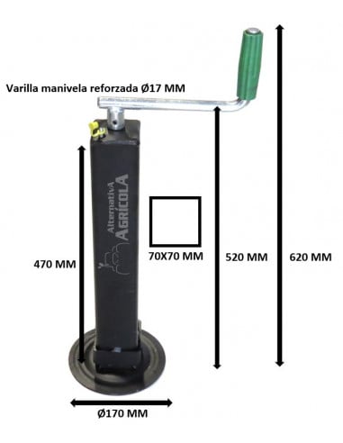 Mozo para remolque 60x60mm 1500 Kg