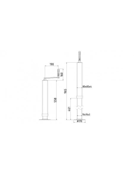 Mozo para remolque 70x70mm 2000 Kg