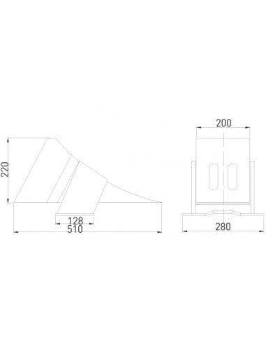Calzo 200 mm ancho y soporte de plástico para ruedas 
