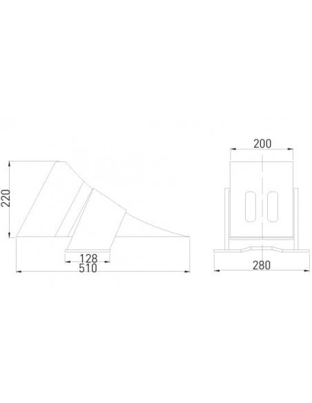 Calzo 200 mm ancho y soporte de plástico para ruedas 