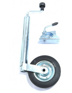 Apoyo mozo rueda jockey con abrazadera para remolques de 750kg