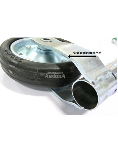 Apoyo mozo reforzado rueda jockey con abrazadera para remolques 1000-1300kg