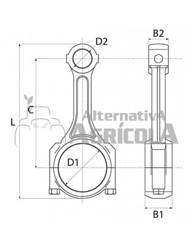 Biela Tractores John Deere - Ø 82 x 304 mm RE60272