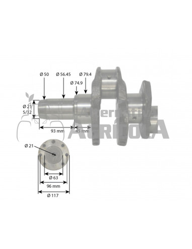 Cigüeñal Forjado Tractores  John Deere Serie 6000 con Motores de 6 cilindros PowerTech