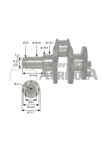 Cigüeñal Forjado Tractores  John Deere Serie 6000 con Motores de 6 cilindros PowerTech