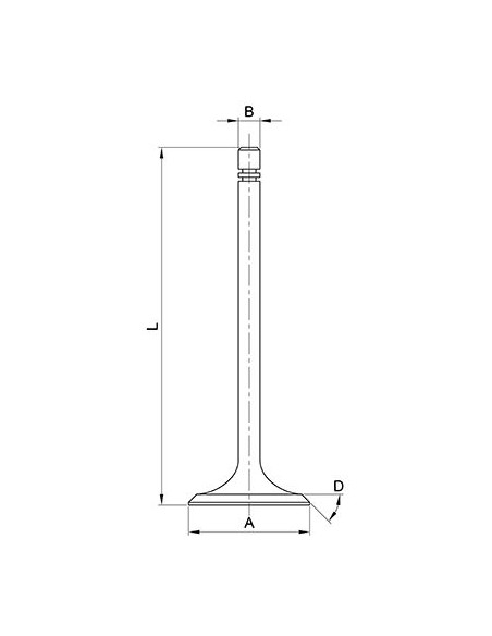 VÁLVULA DE ADMISIÓN Ø46X9.5MM (0.015''-0.381MM) - L 131 MM - 30°