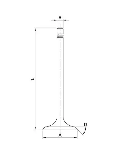 VÁLVULA DE ESCAPE Ø42.5X 7.9MM (0.015''-0.381MM) - L 133.4 MM - 30°
