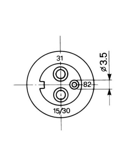 Clavija de plásticos 3 polos hembras - 12/24 v Fendt, Fiat, Ford 1964853C1