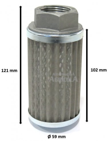 Filtro hidráulico malla 25 litros/min  con soporte rosca de 1"