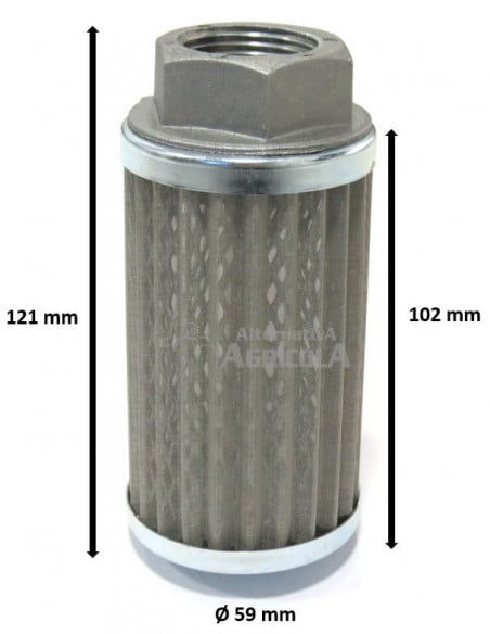 Filtro hidráulico malla 25 litros/min  con soporte rosca de 1"