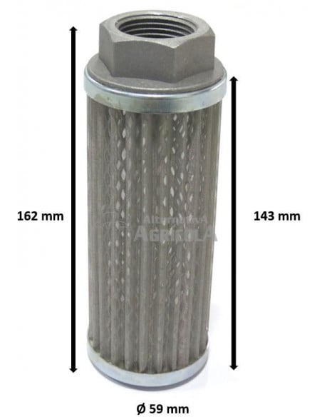 Filtro hidráulico malla 25 litros/min  con soporte rosca de 1"