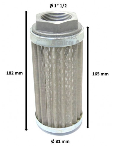 Filtro hidráulico malla 90 litros/min  con soporte rosca de 1" 1/2