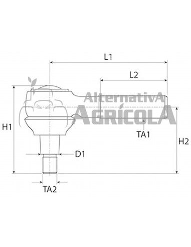 Rotula dirección roscada cono 20-22 24:150