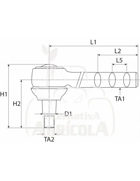 Rótula dirección tractor John Deere 7 muescas para los modelos 3120, 3130, 3135