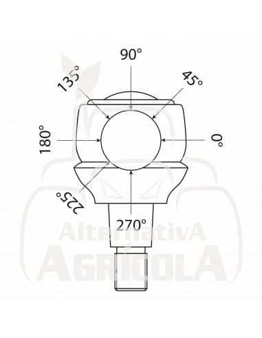 Rótula dirección tractor John Deere 7 muescas para los modelos 3120, 3130, 3135