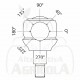 Rótula dirección tractor John Deere 7 muescas para los modelos 3120, 3130, 3135
