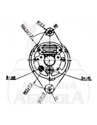 Alternador de 12v y 34AH Para tractores Agrícolas.