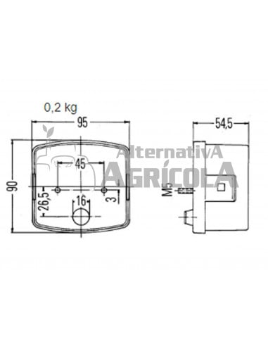 PILOTO DELANTERO DE POSICIÓN IZQUIERDO ''HELLA'' - 95 x 90 mm