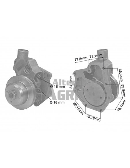 BOMBA DE AGUA CON POLEA Ø 126 MM