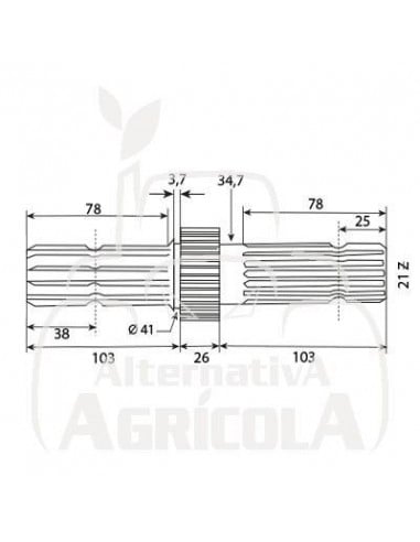 Eje Toma de Fuerza 6 Estrías 540/1000rpm para Tractores John Deere Series 6000 y 7000